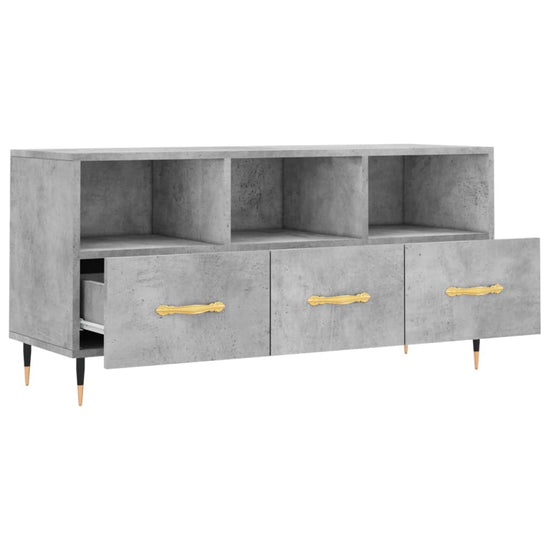 Tv-meubel 102x36x50 cm bewerkt hout betongrijs MeubelReus