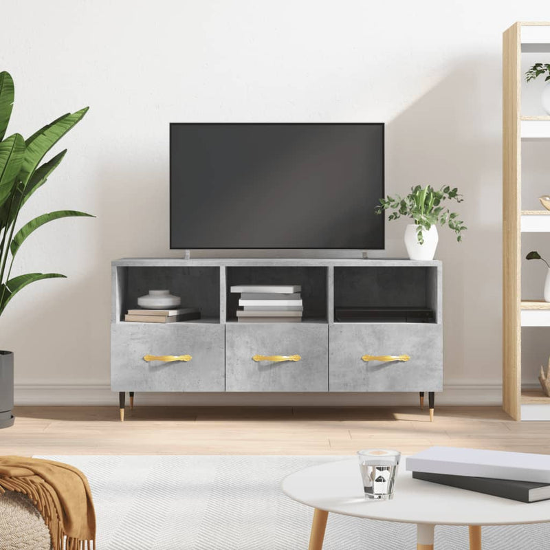 Tv-meubel 102x36x50 cm bewerkt hout betongrijs MeubelReus
