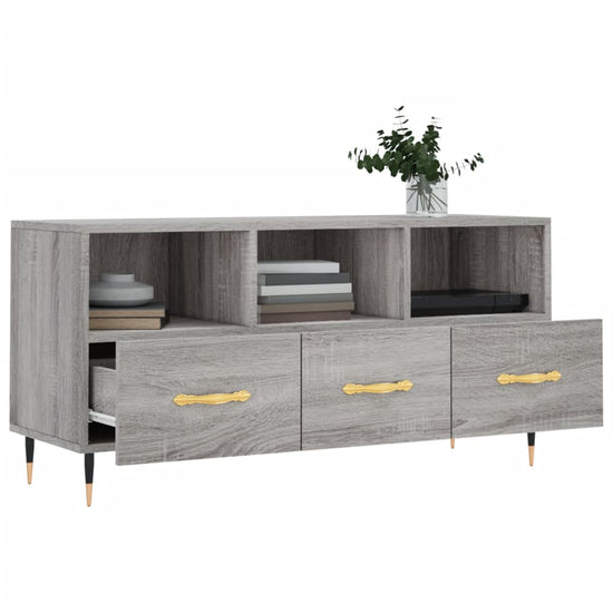 Tv-meubel 102x36x50 cm bewerkt hout grijs sonoma eikenkleurig MeubelReus