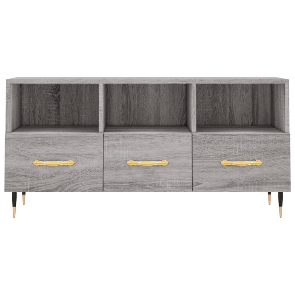 Tv-meubel 102x36x50 cm bewerkt hout grijs sonoma eikenkleurig MeubelReus