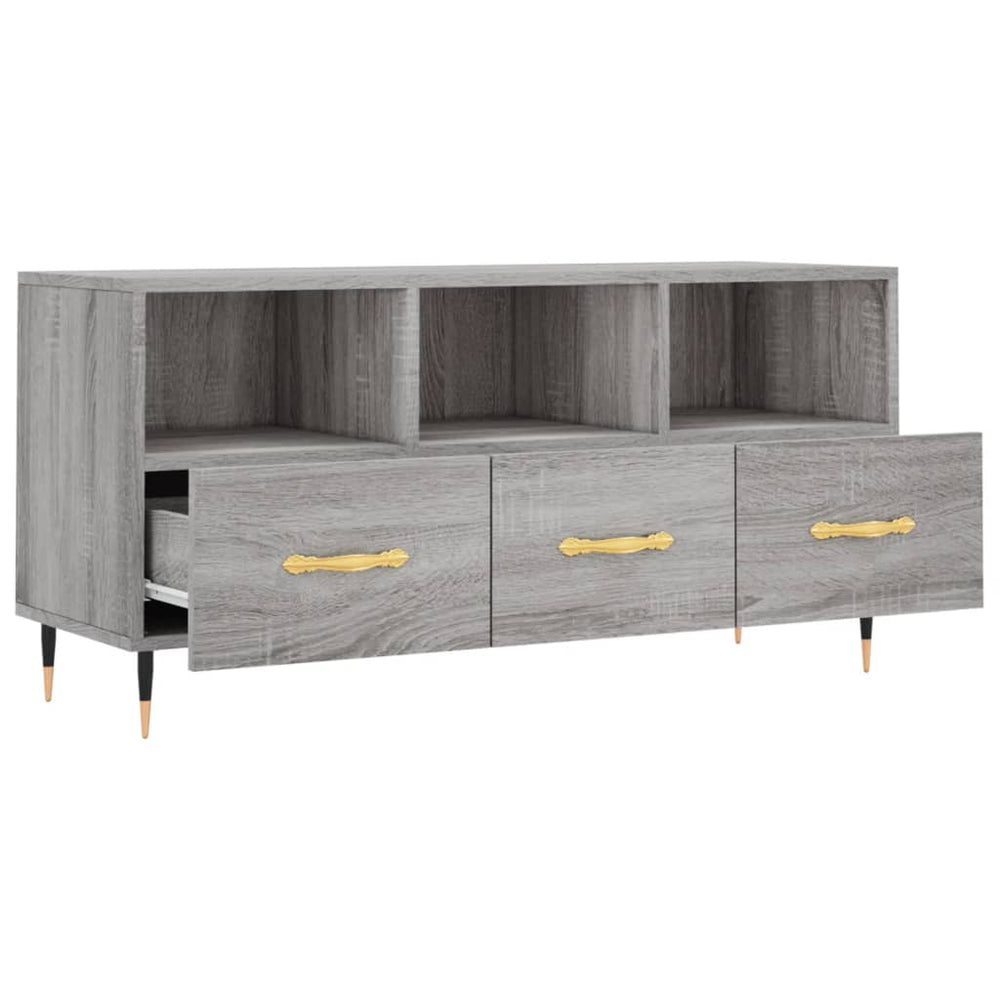 Tv-meubel 102x36x50 cm bewerkt hout grijs sonoma eikenkleurig MeubelReus