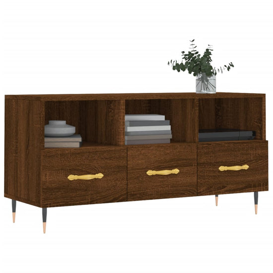 Tv-meubel 102x36x50 cm bewerkt hout bruin eikenkleur MeubelReus