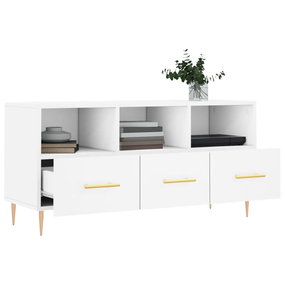 Tv-meubel 102x36x50 cm bewerkt hout wit MeubelReus