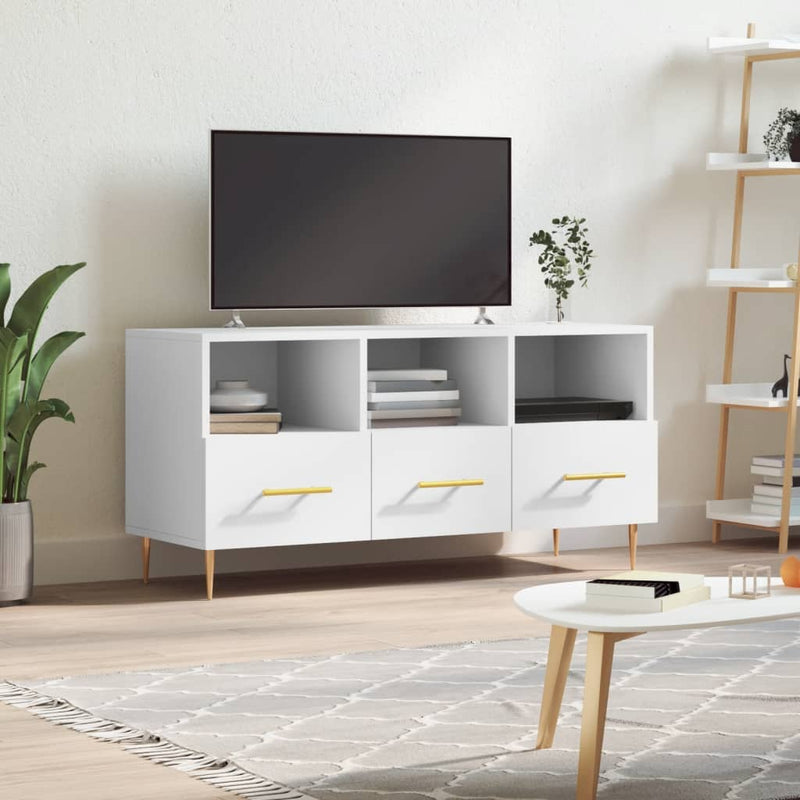 Tv-meubel 102x36x50 cm bewerkt hout wit MeubelReus