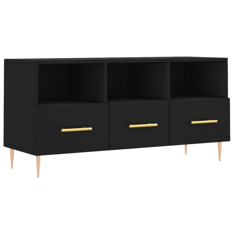 Tv-meubel 102x36x50 cm bewerkt hout zwart MeubelReus