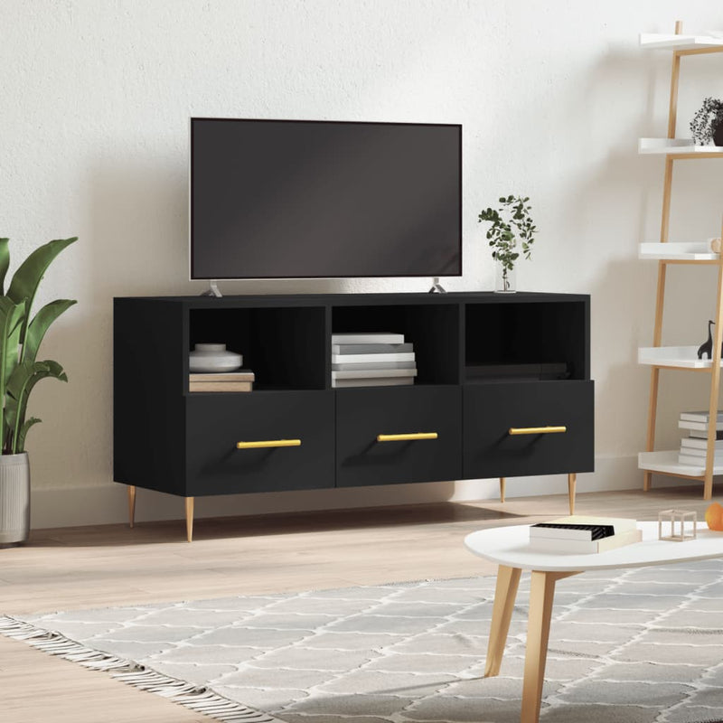 Tv-meubel 102x36x50 cm bewerkt hout zwart MeubelReus