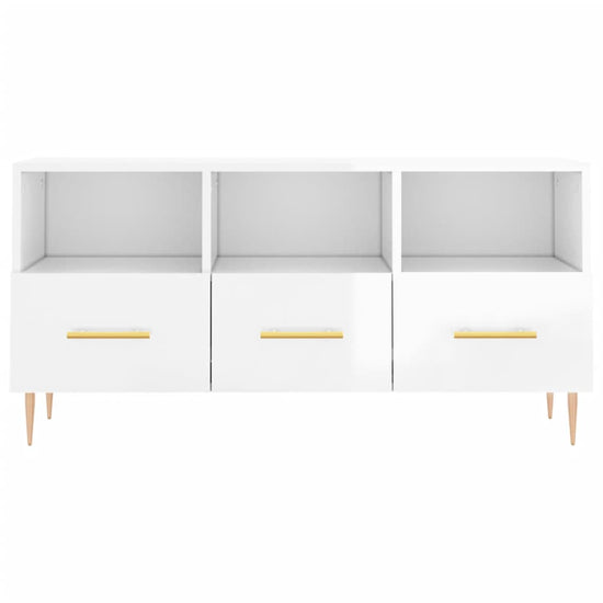 Tv-meubel 102x36x50 cm bewerkt hout hoogglans wit MeubelReus