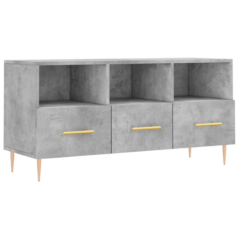 Tv-meubel 102x36x50 cm bewerkt hout betongrijs MeubelReus