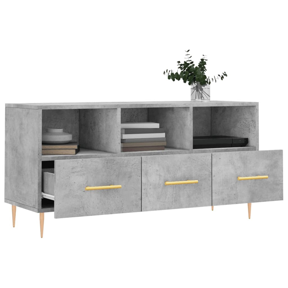 Tv-meubel 102x36x50 cm bewerkt hout betongrijs MeubelReus