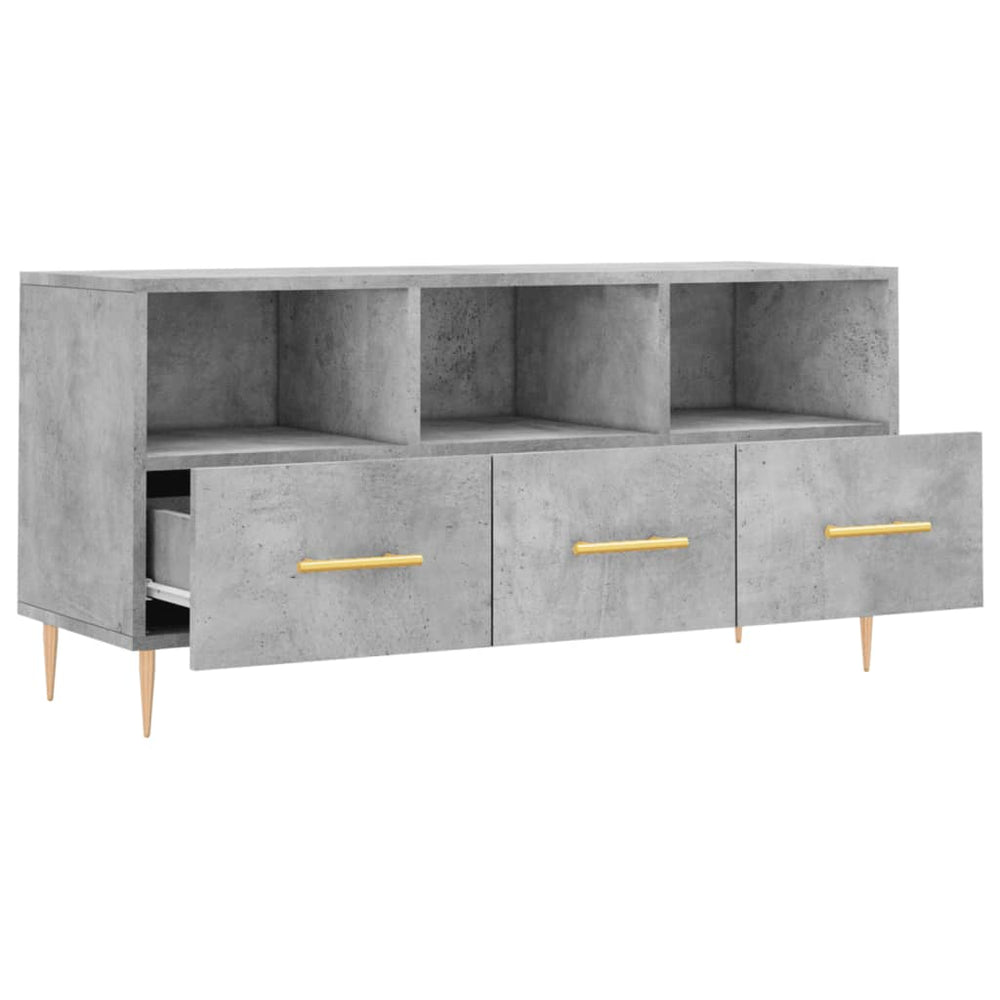 Tv-meubel 102x36x50 cm bewerkt hout betongrijs MeubelReus