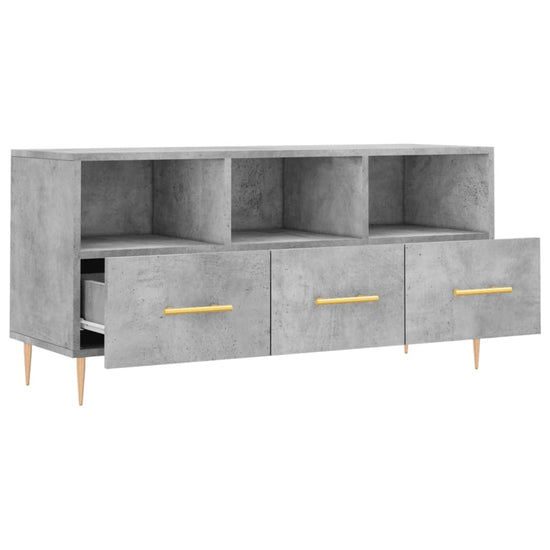 Tv-meubel 102x36x50 cm bewerkt hout betongrijs MeubelReus