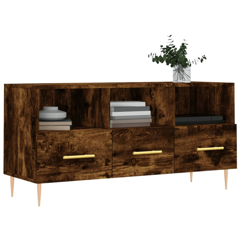 Tv-meubel 102x36x50 cm bewerkt hout gerookt eikenkleurig MeubelReus