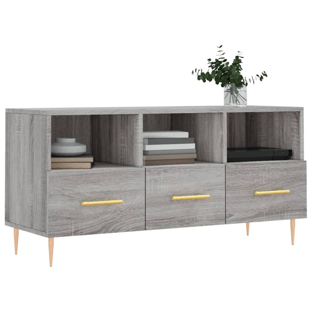 Tv-meubel 102x36x50 cm bewerkt hout grijs sonoma eikenkleurig MeubelReus