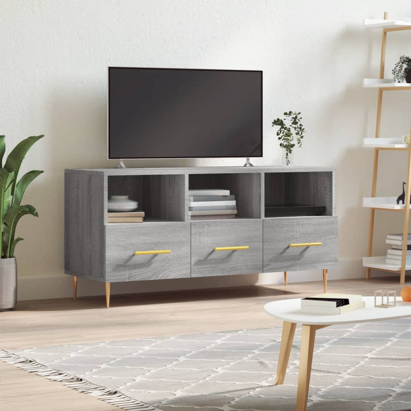 Tv-meubel 102x36x50 cm bewerkt hout grijs sonoma eikenkleurig MeubelReus