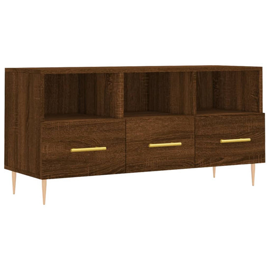 Tv-meubel 102x36x50 cm bewerkt hout bruin eikenkleur MeubelReus