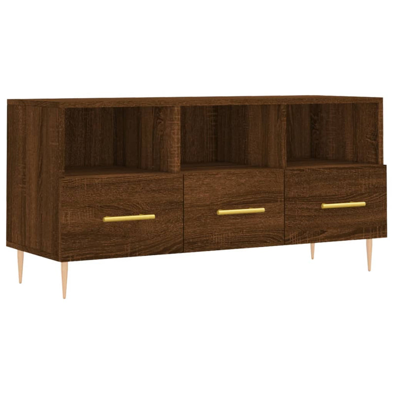 Tv-meubel 102x36x50 cm bewerkt hout bruin eikenkleur MeubelReus