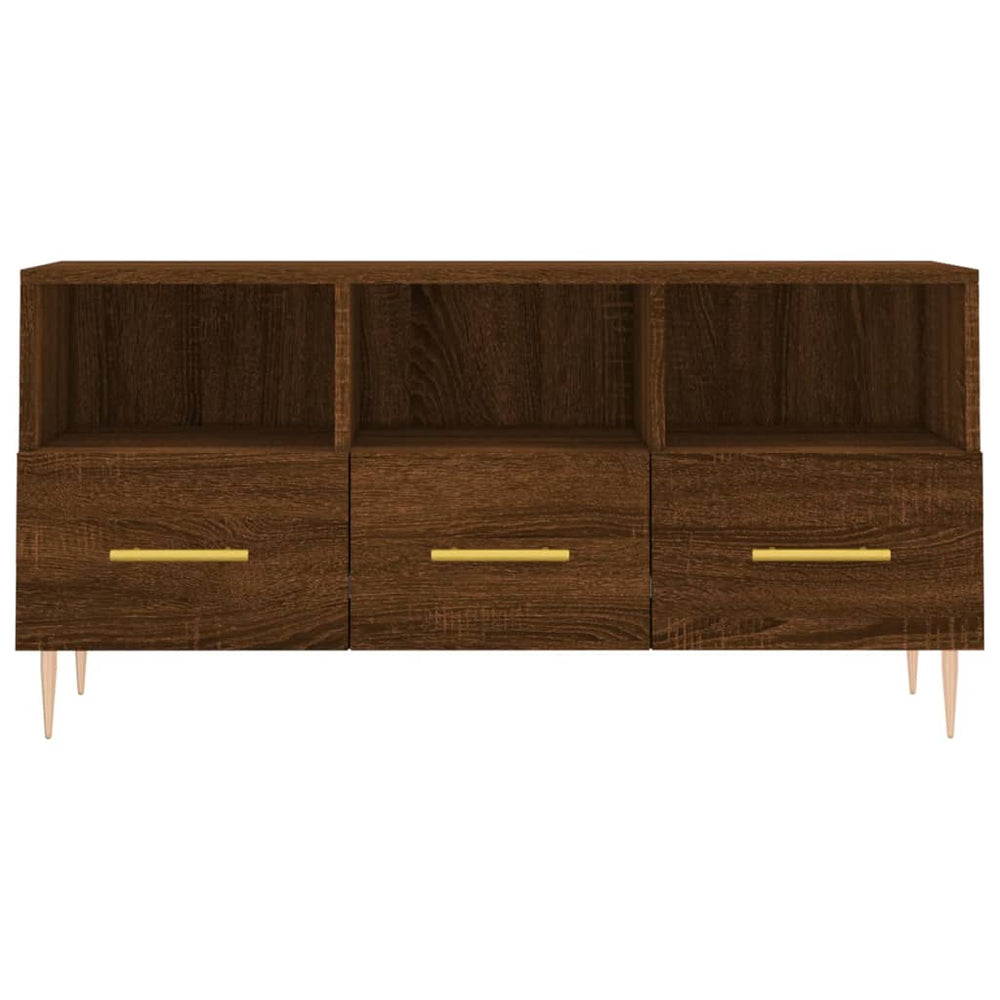 Tv-meubel 102x36x50 cm bewerkt hout bruin eikenkleur MeubelReus