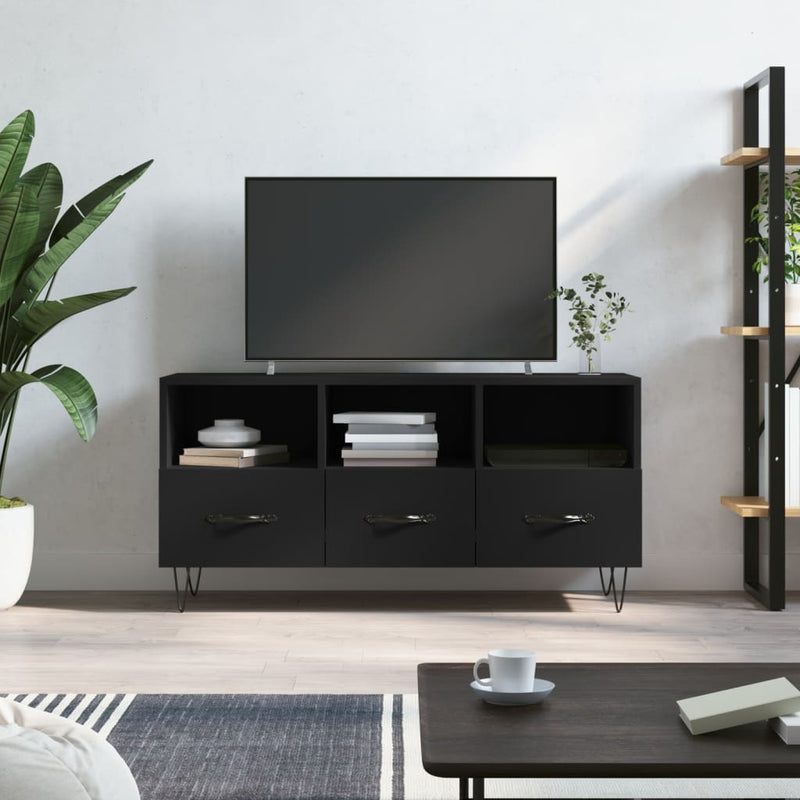 Tv-meubel 102x36x50 cm bewerkt hout zwart MeubelReus