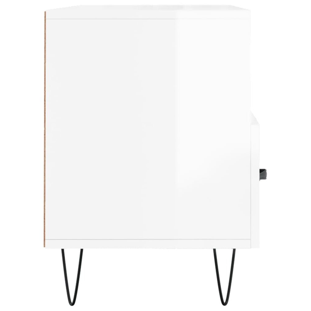 Tv-meubel 102x36x50 cm bewerkt hout hoogglans wit MeubelReus