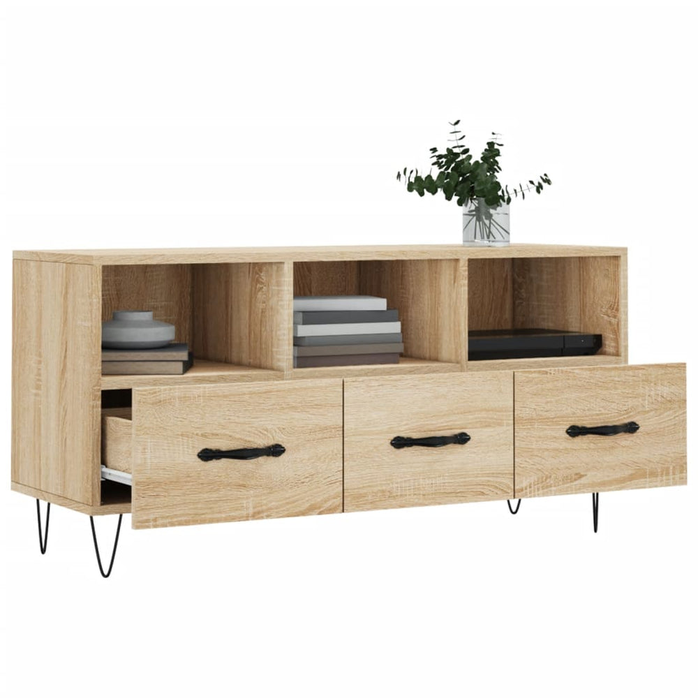 Tv-meubel 102x36x50 cm bewerkt hout sonoma eikenkleurig MeubelReus