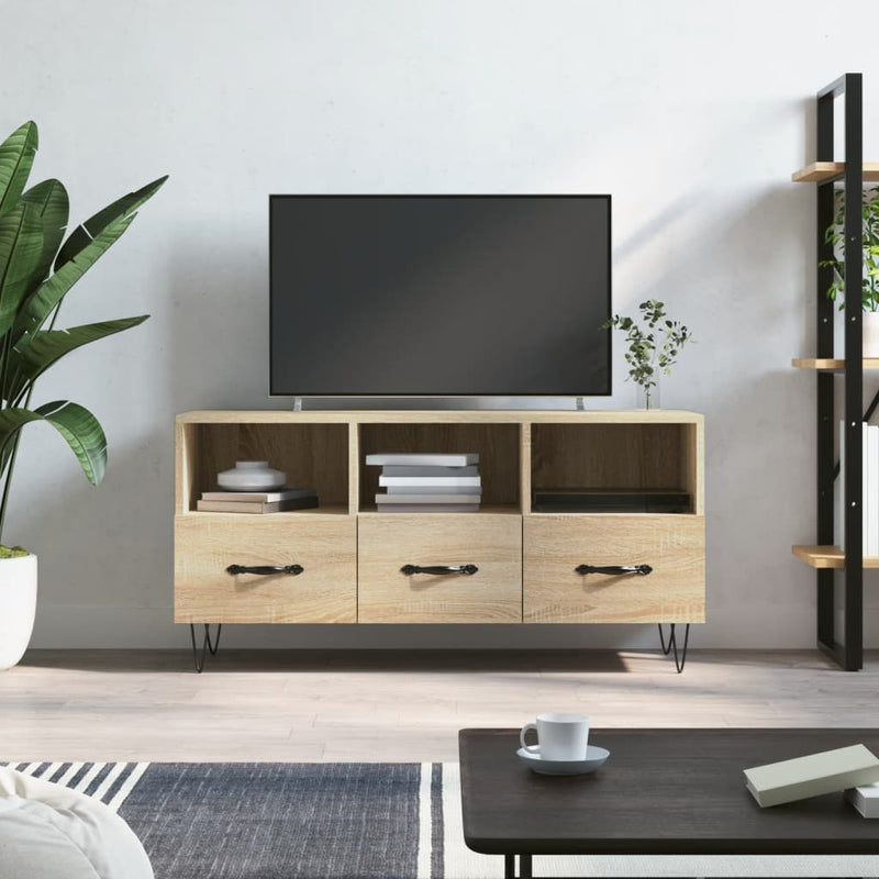 Tv-meubel 102x36x50 cm bewerkt hout sonoma eikenkleurig MeubelReus