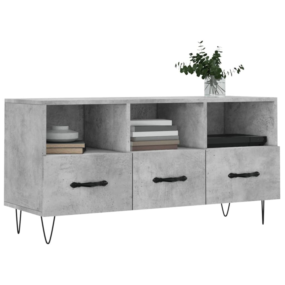 Tv-meubel 102x36x50 cm bewerkt hout betongrijs MeubelReus