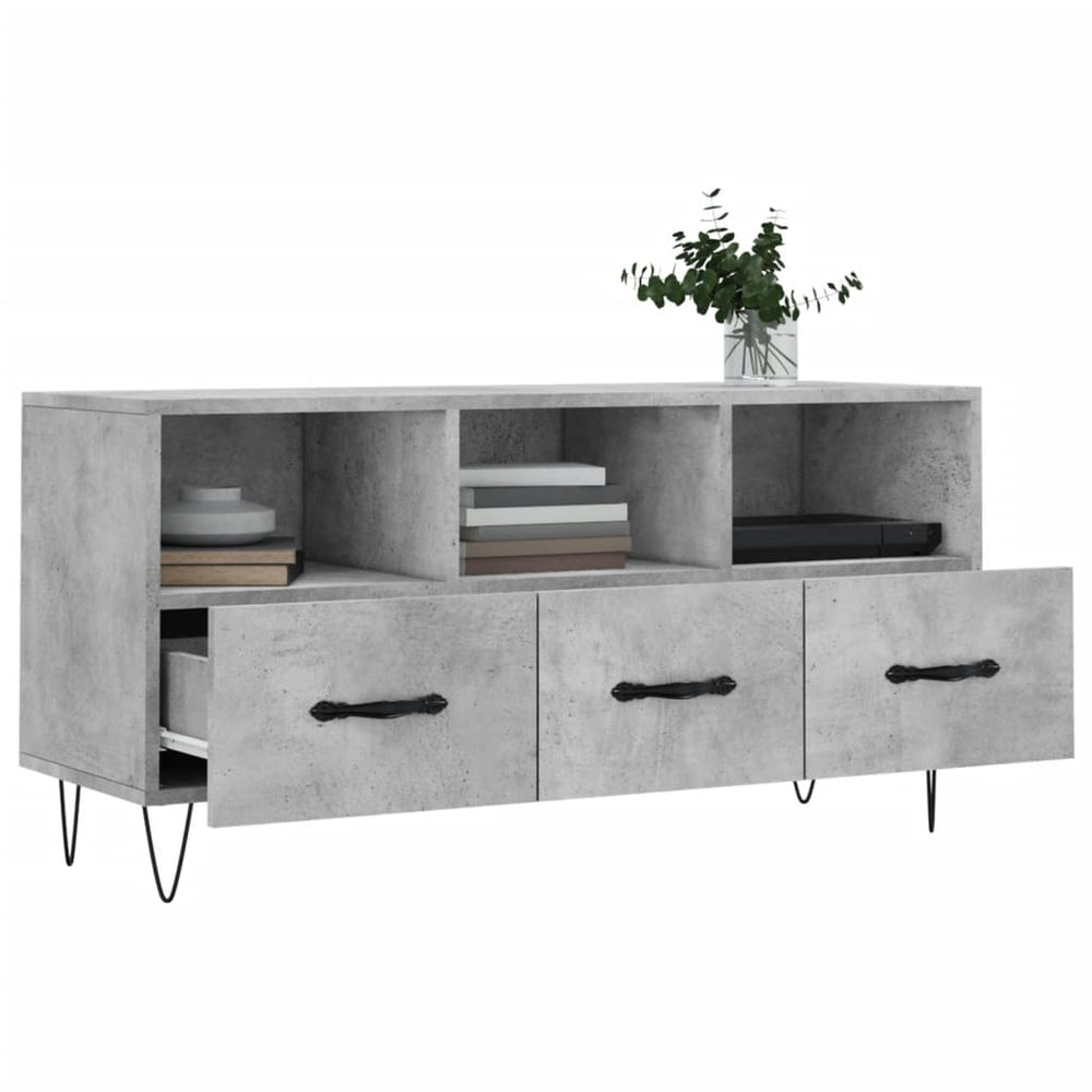 Tv-meubel 102x36x50 cm bewerkt hout betongrijs MeubelReus