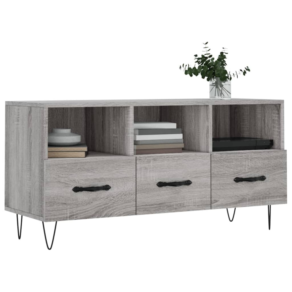Tv-meubel 102x36x50 cm bewerkt hout grijs sonoma eikenkleurig MeubelReus