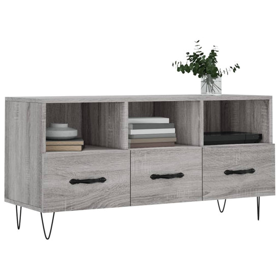 Tv-meubel 102x36x50 cm bewerkt hout grijs sonoma eikenkleurig MeubelReus