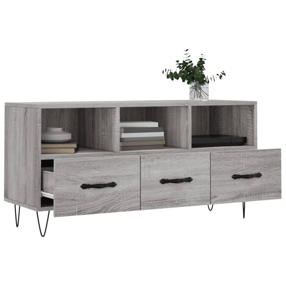 Tv-meubel 102x36x50 cm bewerkt hout grijs sonoma eikenkleurig MeubelReus