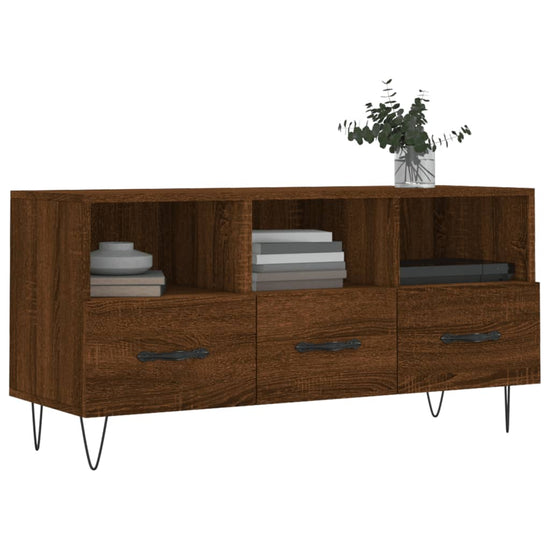 Tv-meubel 102x36x50 cm bewerkt hout bruin eikenkleur MeubelReus