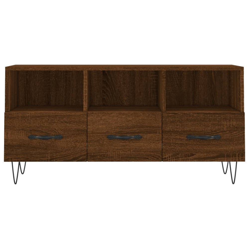 Tv-meubel 102x36x50 cm bewerkt hout bruin eikenkleur MeubelReus
