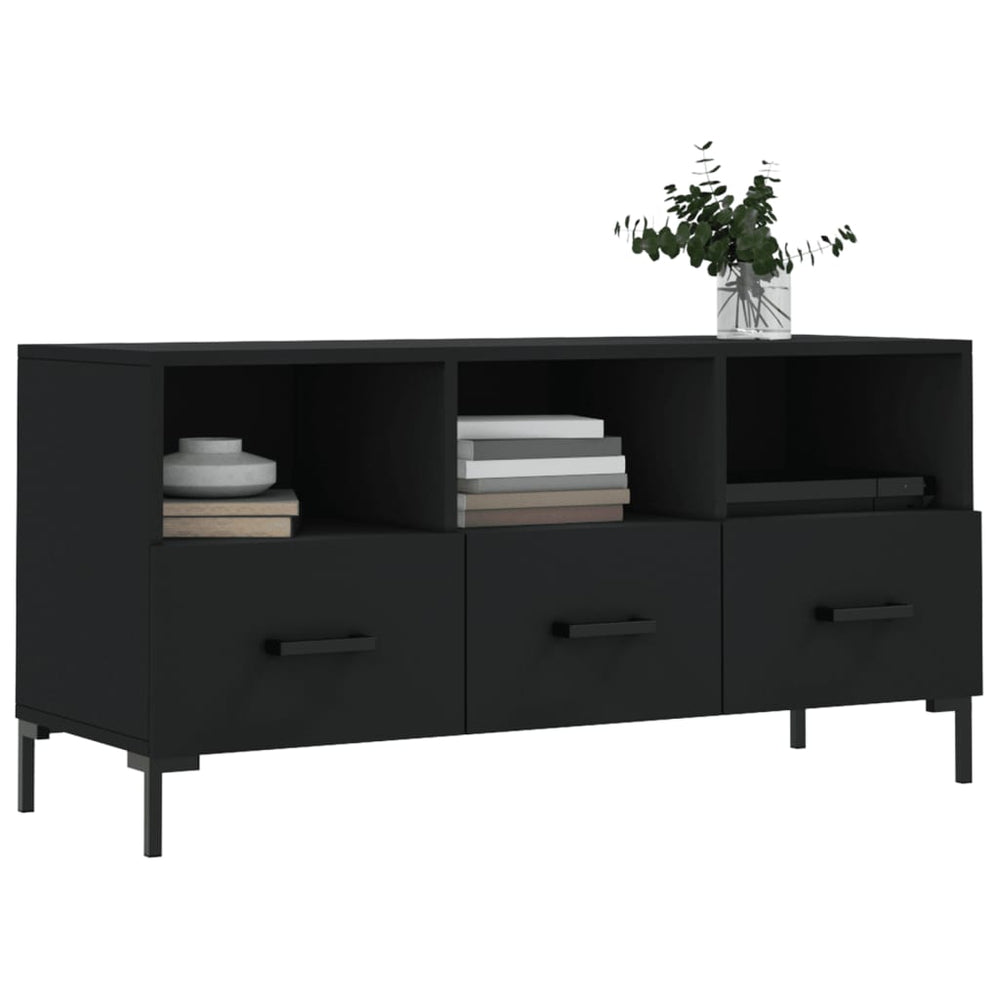 Tv-meubel 102x36x50 cm bewerkt hout zwart MeubelReus