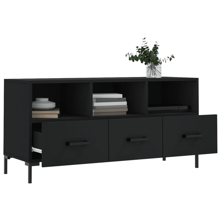 Tv-meubel 102x36x50 cm bewerkt hout zwart MeubelReus