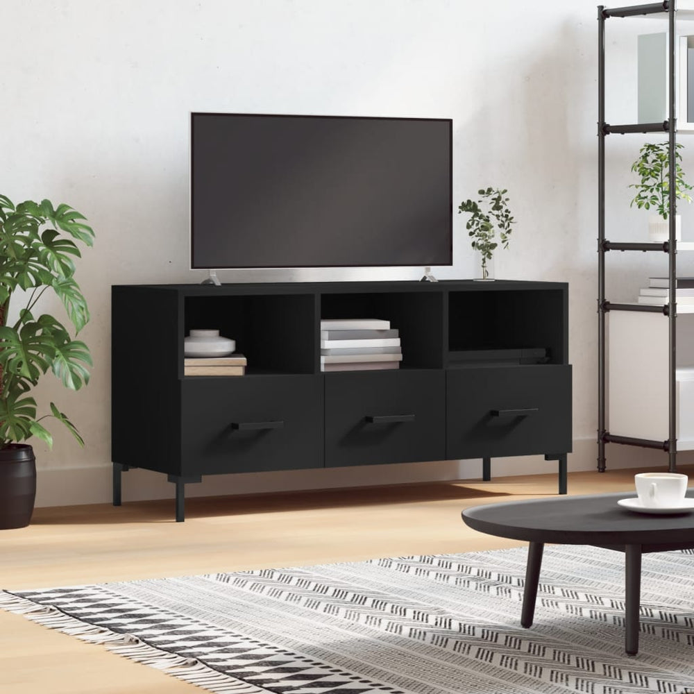 Tv-meubel 102x36x50 cm bewerkt hout zwart MeubelReus