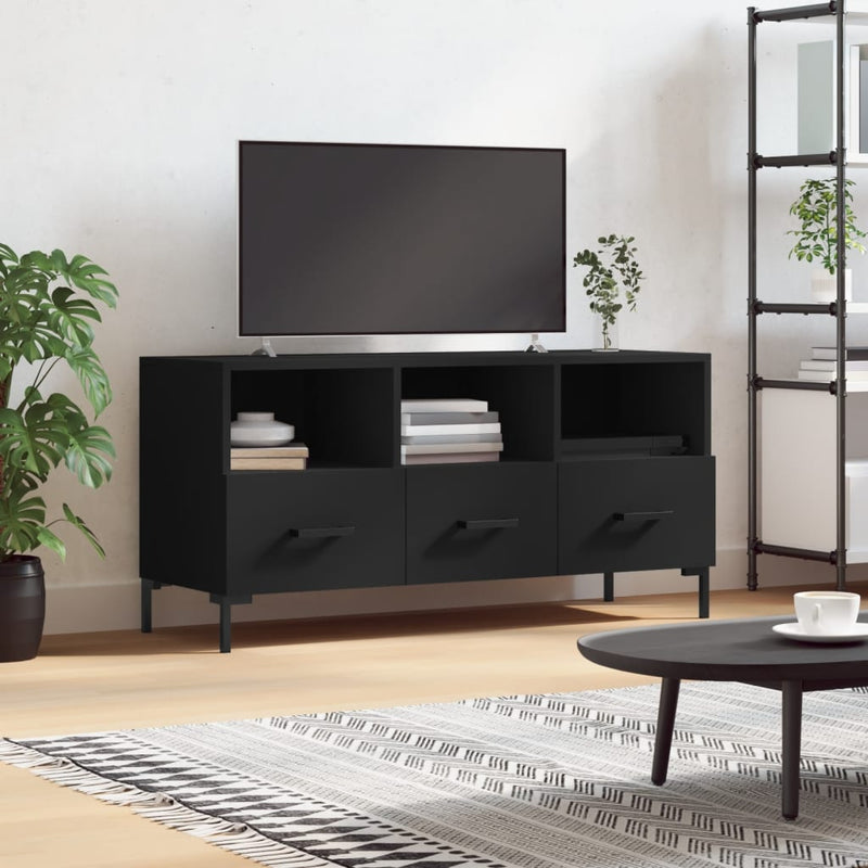 Tv-meubel 102x36x50 cm bewerkt hout zwart MeubelReus