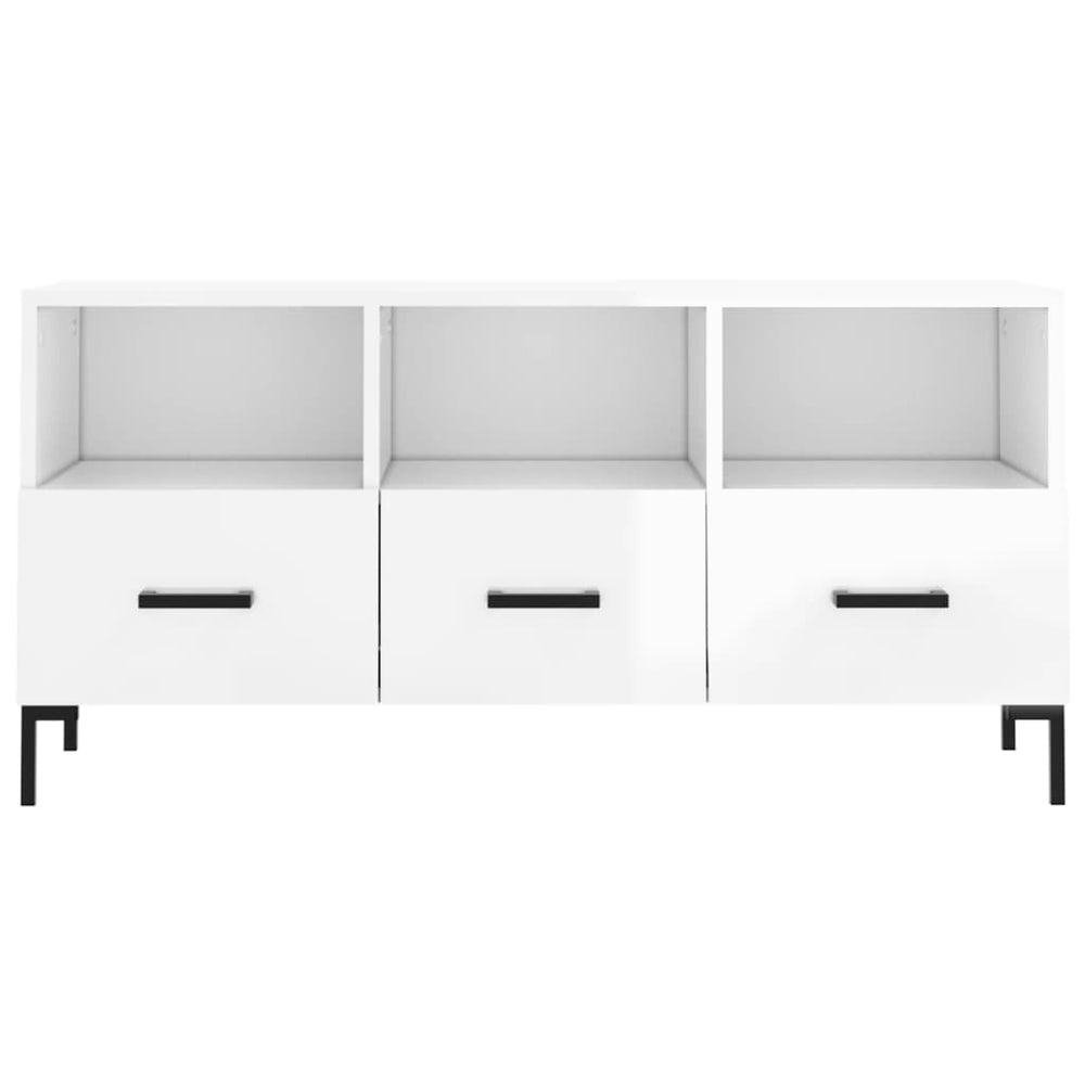 Tv-meubel 102x36x50 cm bewerkt hout hoogglans wit MeubelReus