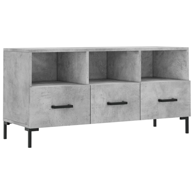 Tv-meubel 102x36x50 cm bewerkt hout betongrijs MeubelReus