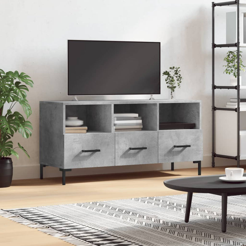 Tv-meubel 102x36x50 cm bewerkt hout betongrijs MeubelReus