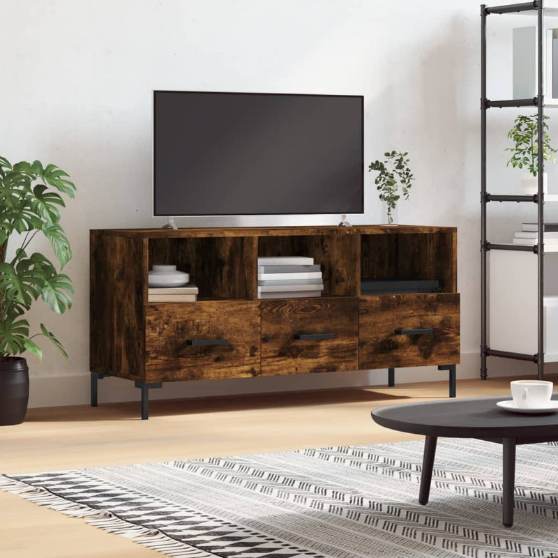 Tv-meubel 102x36x50 cm bewerkt hout gerookt eikenkleurig MeubelReus