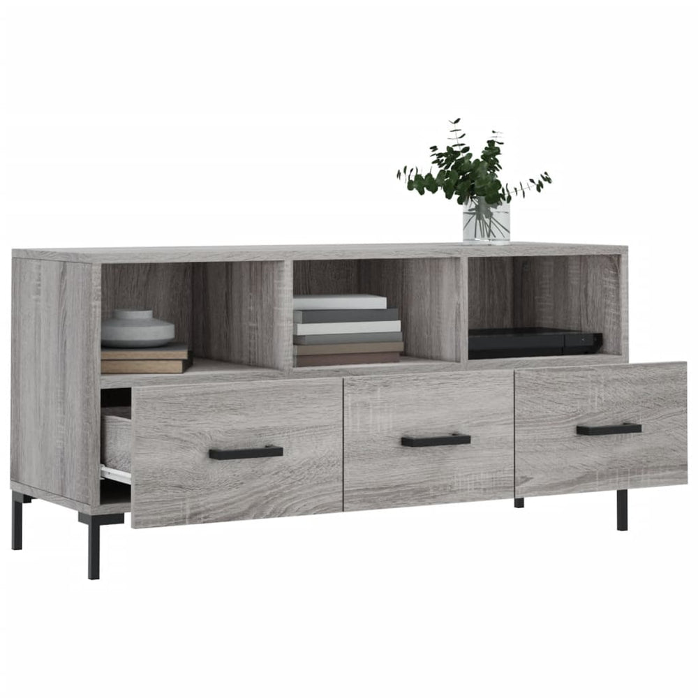 Tv-meubel 102x36x50 cm bewerkt hout grijs sonoma eikenkleurig MeubelReus