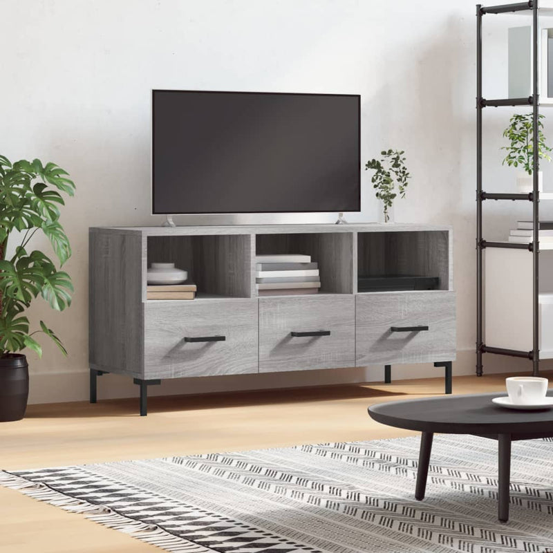 Tv-meubel 102x36x50 cm bewerkt hout grijs sonoma eikenkleurig MeubelReus