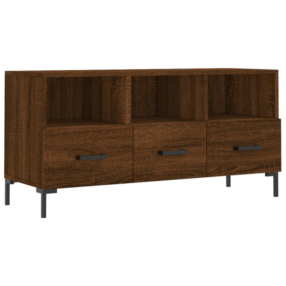 Tv-meubel 102x36x50 cm bewerkt hout bruin eikenkleur MeubelReus