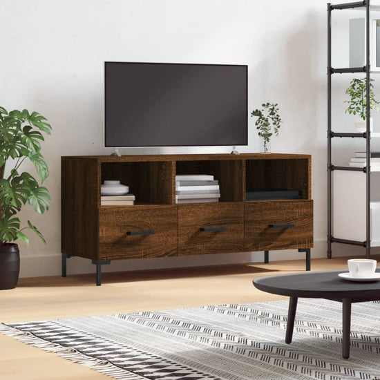 Tv-meubel 102x36x50 cm bewerkt hout bruin eikenkleur MeubelReus