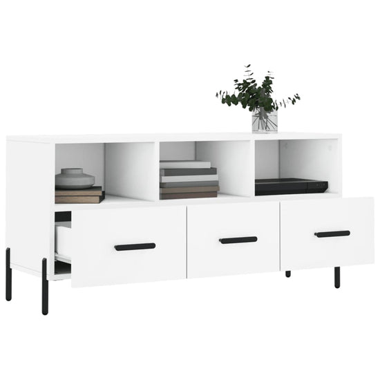 Tv-meubel 102x36x50 cm bewerkt hout wit MeubelReus