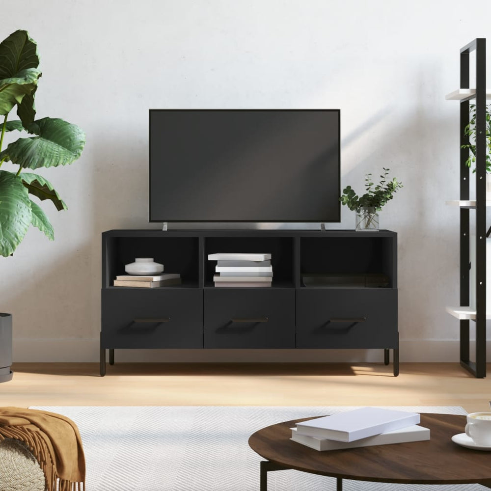 Tv-meubel 102x36x50 cm bewerkt hout zwart MeubelReus