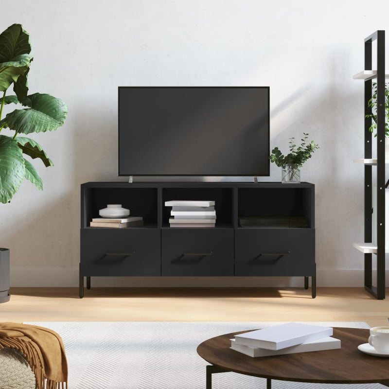 Tv-meubel 102x36x50 cm bewerkt hout zwart MeubelReus