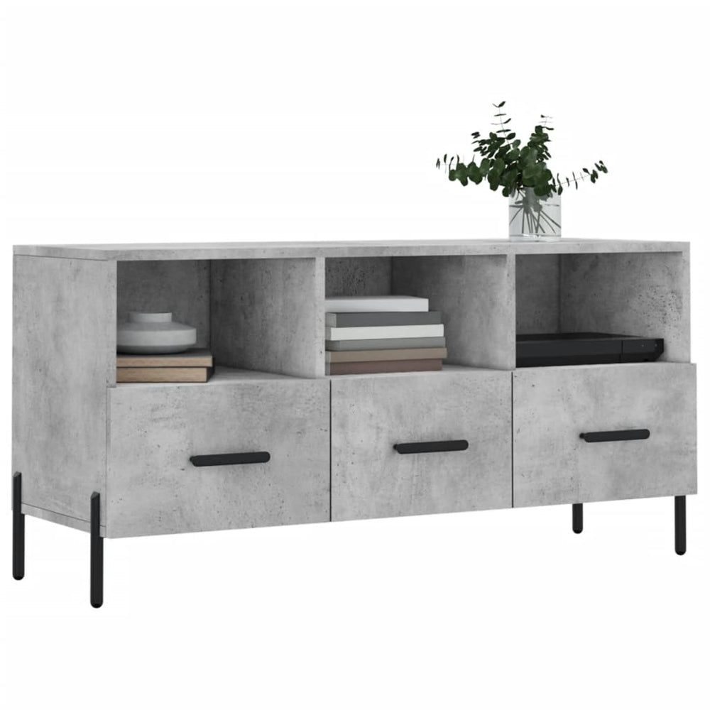 Tv-meubel 102x36x50 cm bewerkt hout betongrijs MeubelReus