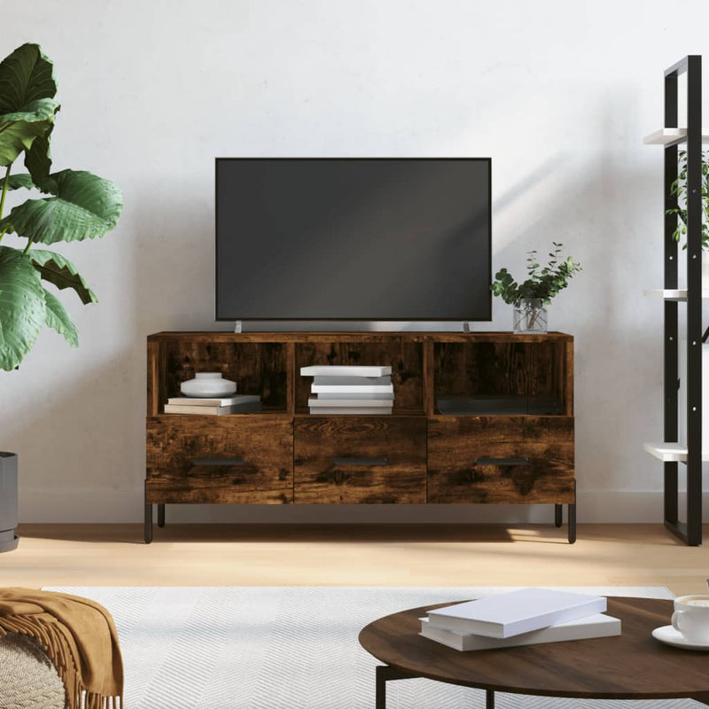Tv-meubel 102x36x50 cm bewerkt hout gerookt eikenkleurig MeubelReus