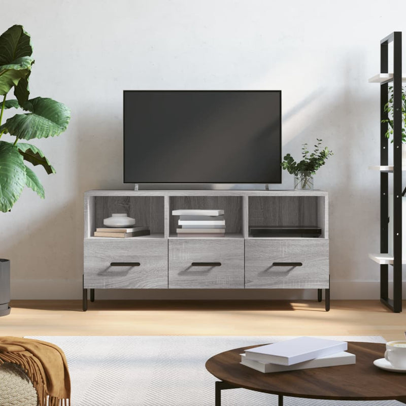 Tv-meubel 102x36x50 cm bewerkt hout grijs sonoma eikenkleurig MeubelReus